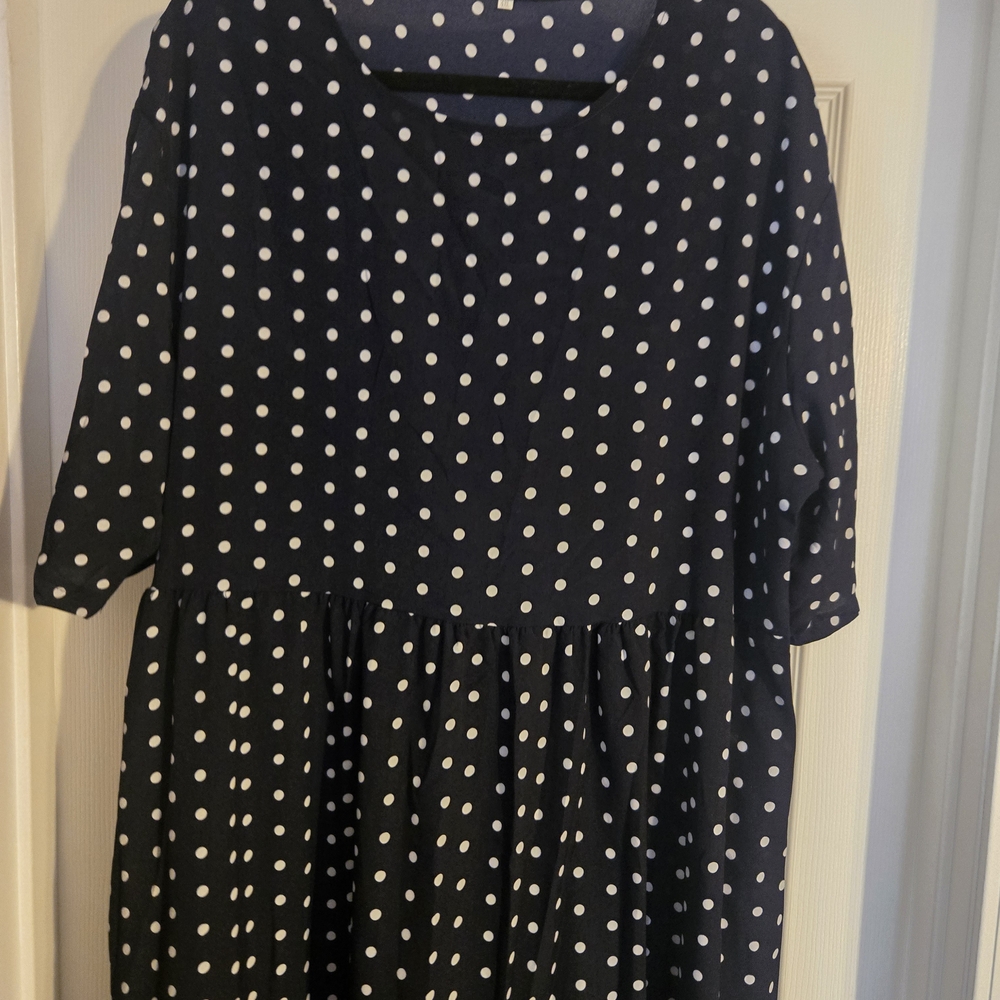 Navy Polka Dot Dress